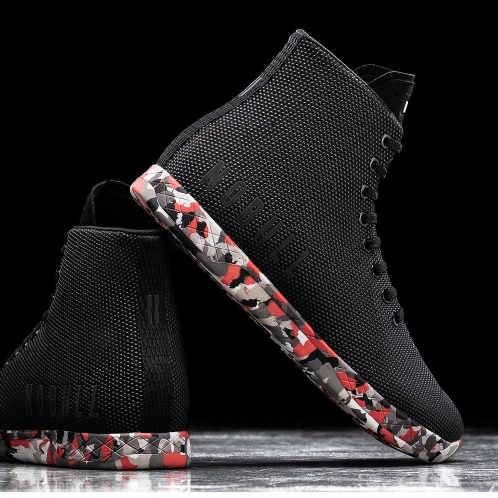 NOBULL Unisex High-Top black wild storm trainer lace up sneakers shoes M-5/W-6.5